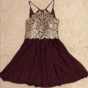 Formal Red and Gold Dress
